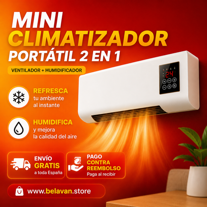 Mini Climatizador Portátil 2 en 1 | Aire Fresco Instantáneo y Máximo Confort