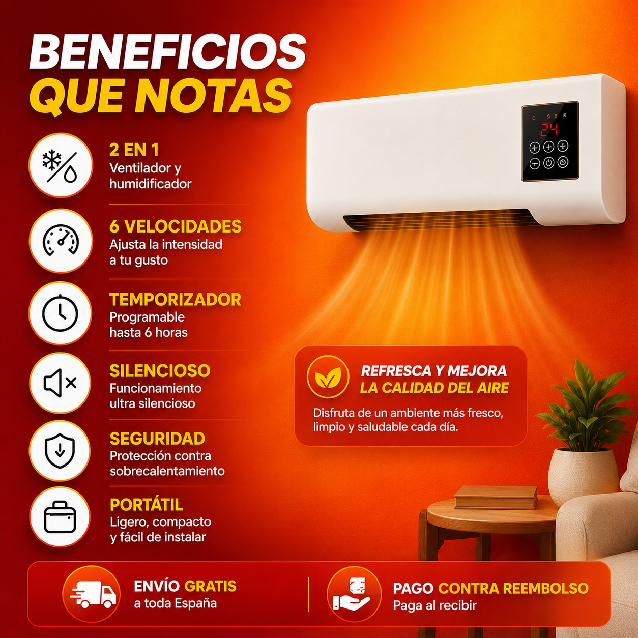 Mini Climatizador Portátil 2 en 1 | Aire Fresco Instantáneo y Máximo Confort