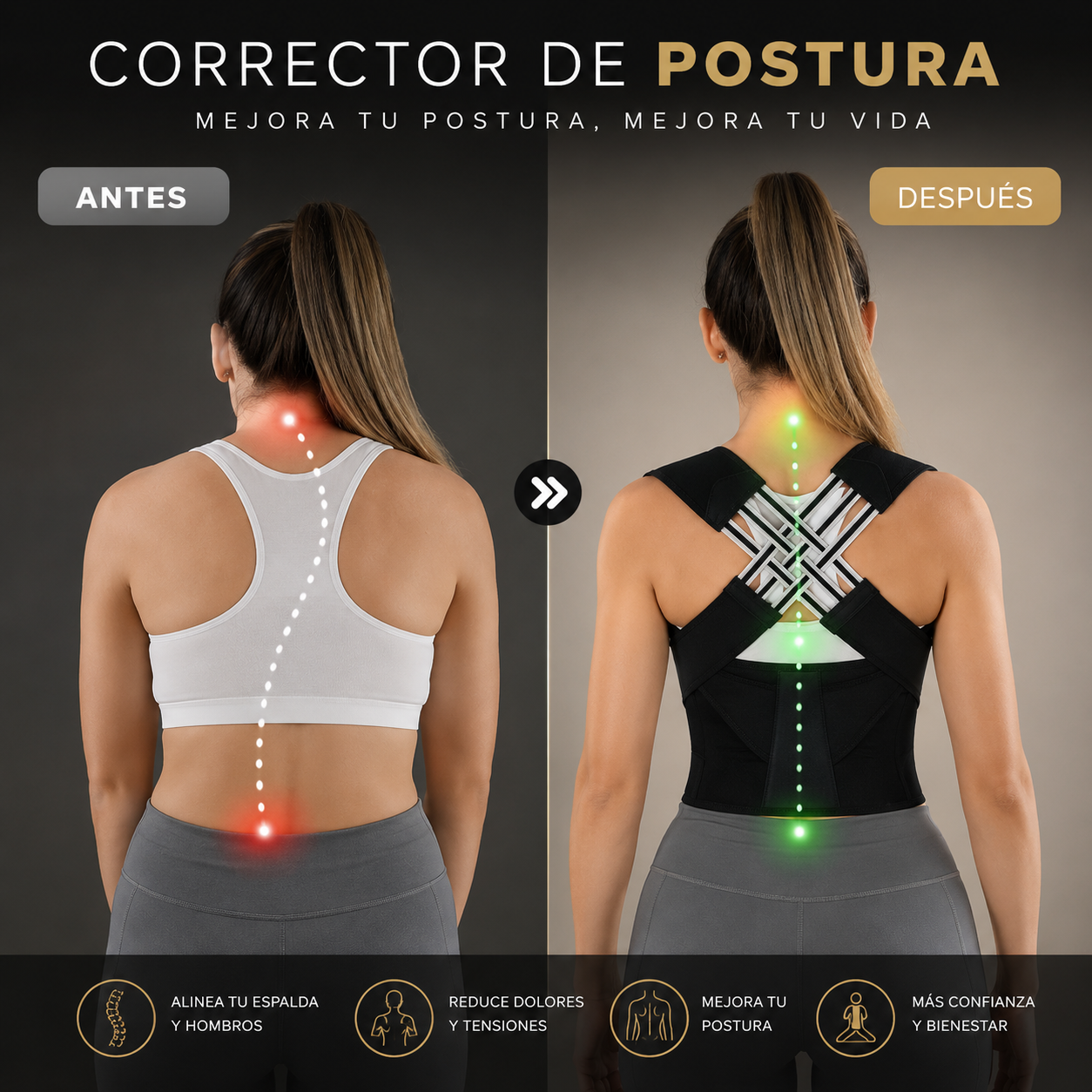 Corrector Postural Premium | Espalda Recta y Alivio Inmediato