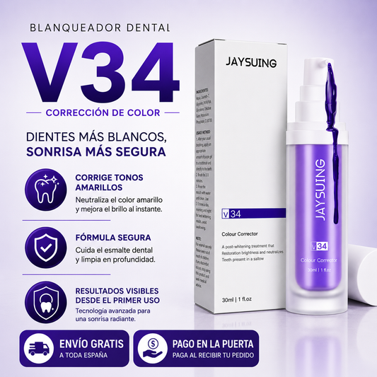 V34 Smile Glow | Blanco Instantáneo y Brillo Natural