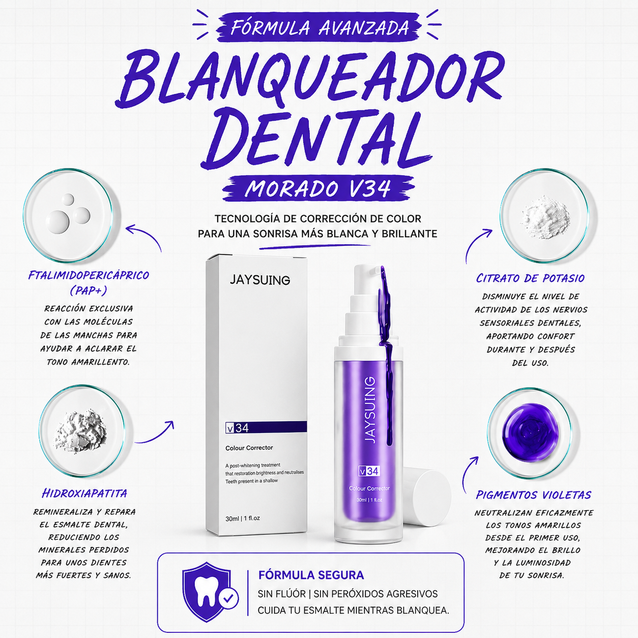 V34 Smile Glow | Blanco Instantáneo y Brillo Natural
