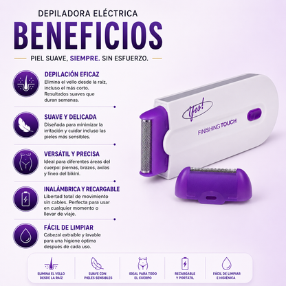 Depiladora eléctrica | Piel suave y sin irritación